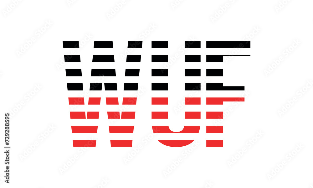 WUF three initial letter iconic line negative space minimal logo design vector template. monogram, abstract, wordmark, business, typography, minimalist, brand, company, flat, modern, unique, simple WUF three initial letter iconic line negative space minimal logo design vector template. monogram, abstract, wordmark, business, typography, minimalist, brand, company, flat, modern, unique, simple