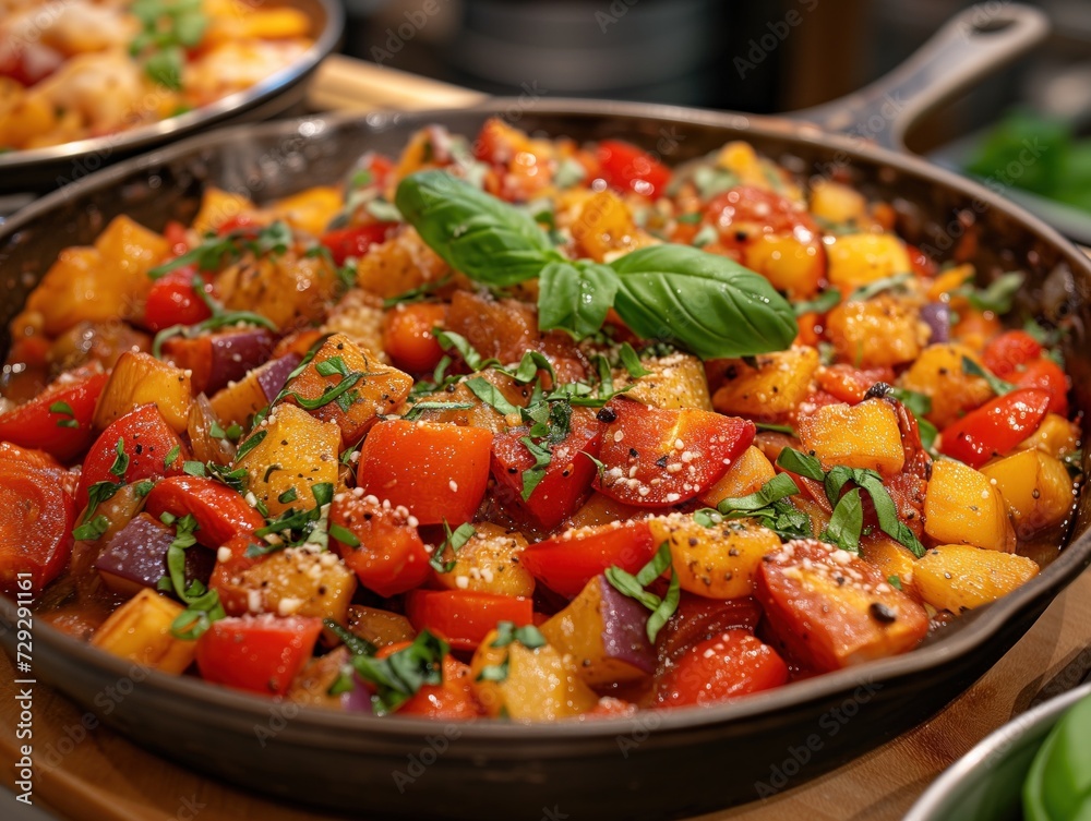 cooked ratatouille in bowl cooked ratatouille in bowl
