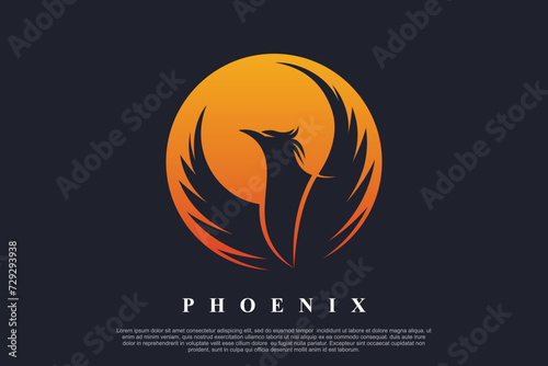 Phoenix logo design unique concept Premium Vector