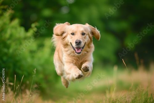 dog sprinting with focused expression