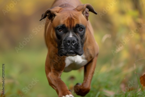boxer dogs face closeup, determination as it runs forward © Alfazet Chronicles