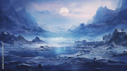 icy world twilight in a frozen world © Jafger