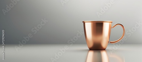 White background isolated copper cup for coffee and other beverages.