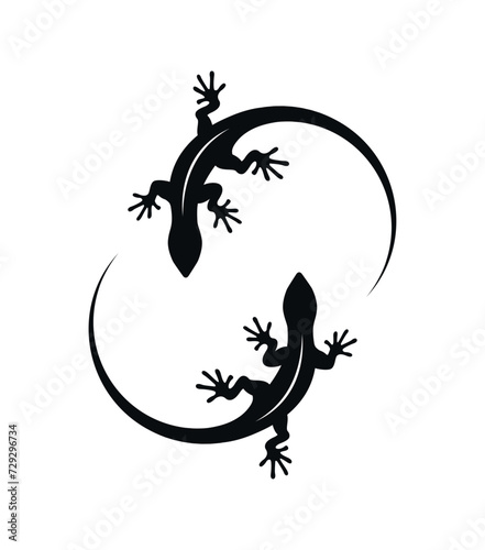 Two lizards silhouettes	