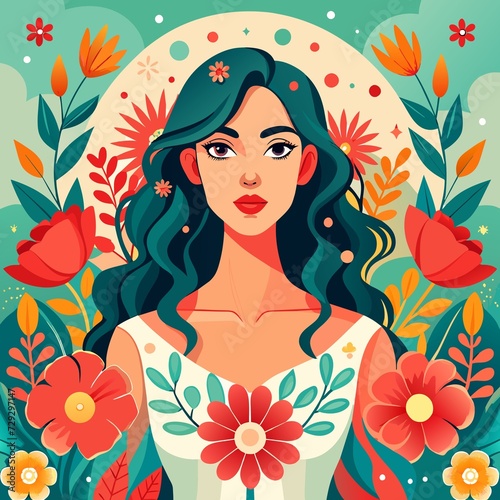 women with flower illustration  women   flower 