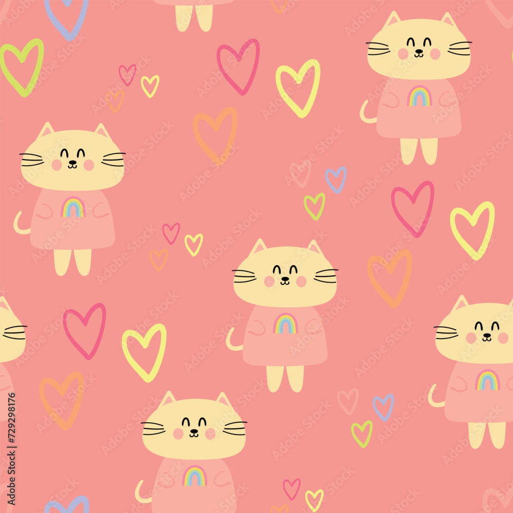 custom made wallpaper toronto digitalBasCute cartoon cats seamless pattern. animal wallpaper for children, textiles, children's sleepwear, fabric prints, gift wrapping paperic RGB