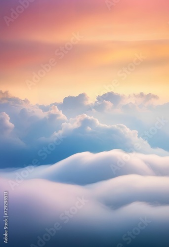 Color Stacked Clouds And Mist Layered Small Fresh Background, Wallpaper. Generative AI. 