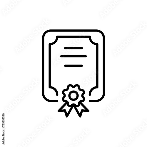 Certificate outline icons, minimalist vector illustration ,simple transparent graphic element .Isolated on white background