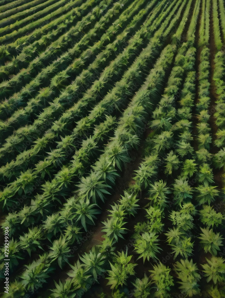 Photo Of Marijuana Fields Aerial Shot, Cultivation Cannabis Plants