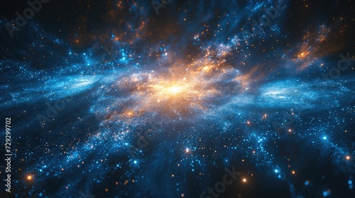 Radiant Galaxy Core Astronomy Scene