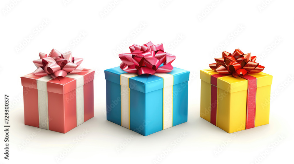 Colorful Gift Boxes with Ribbons Colorful Gift Boxes with Ribbons