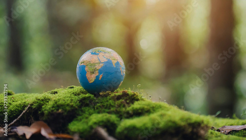 The world sphere in nature, Environment, Social and Governance. World sustainable environment concept. Pollution of the planet