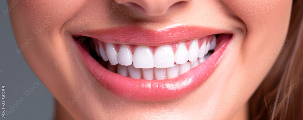 Beautiful female smile after teeth whitening procedure. Dental care. Dentistry concept. Beautiful female smile after teeth whitening procedure. Dental care. Dentistry concept.