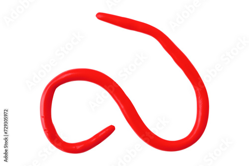 Red plasticine isolated on transparent background.