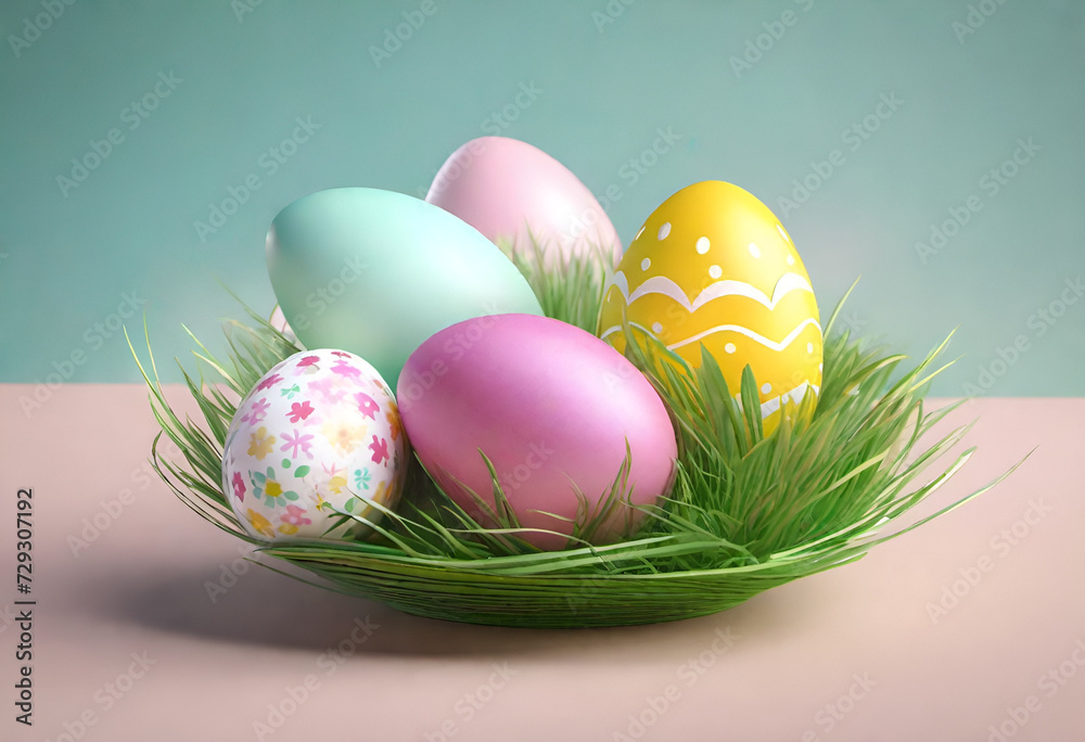 easter egg in minimal style. pastel color, 