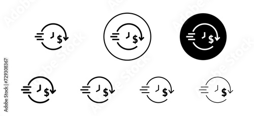 BNPL vector icon set collection. BNPL Outline flat Icon.