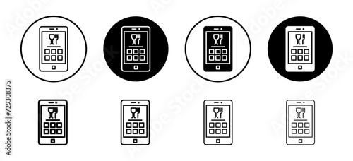 Cooking app vector icon set collection. Cooking app Outline flat Icon.