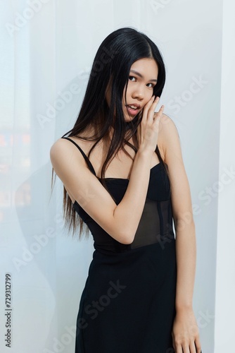 Woman fashion glamour beauty portrait asian hair