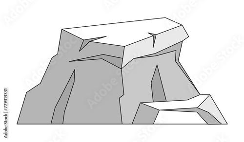 Glaciers vector illustration. Wintry scenes, adorned with glaciers, reveal natures quiet strength The glacial concept transcends icy landscapes, resonating with environmental harmony