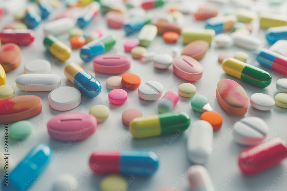 drugs and pills on a table top drugs and pills on a table top