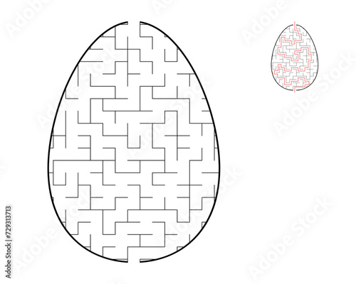 A maze puzzle. An egg shaped maze. Entertainment for children and adults.