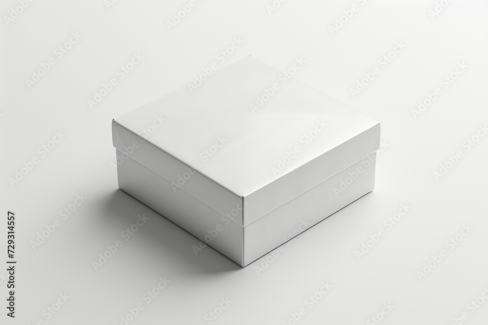 Mock up of white product box package, isolated on white background Mock up of white product box package, isolated on white background