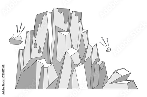 Glaciers vector illustration. The frozen tundra Arctic is home to hardy glacial ecosystems Glaciers metaphorically sculpt face Earth in frozen elegance Wintry scenes, adorned with glaciers, reveal