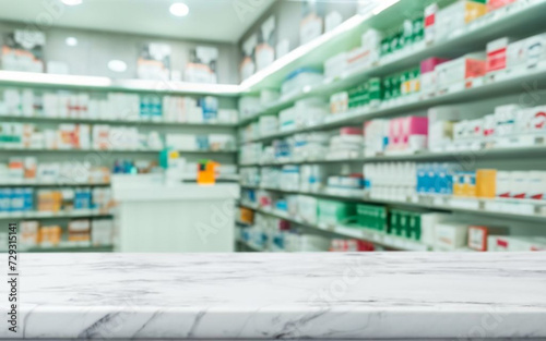 Wallpaper Mural Lost in Time: The Serene White Marble Counter in the Pharmacy Torontodigital.ca