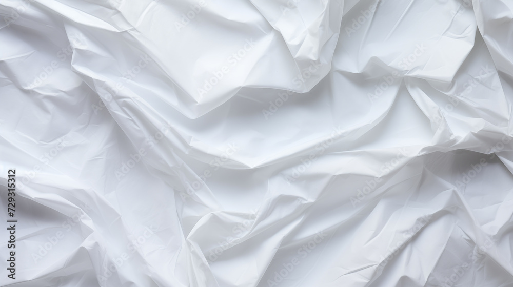 Obraz premium White crumpled paper close up texture background