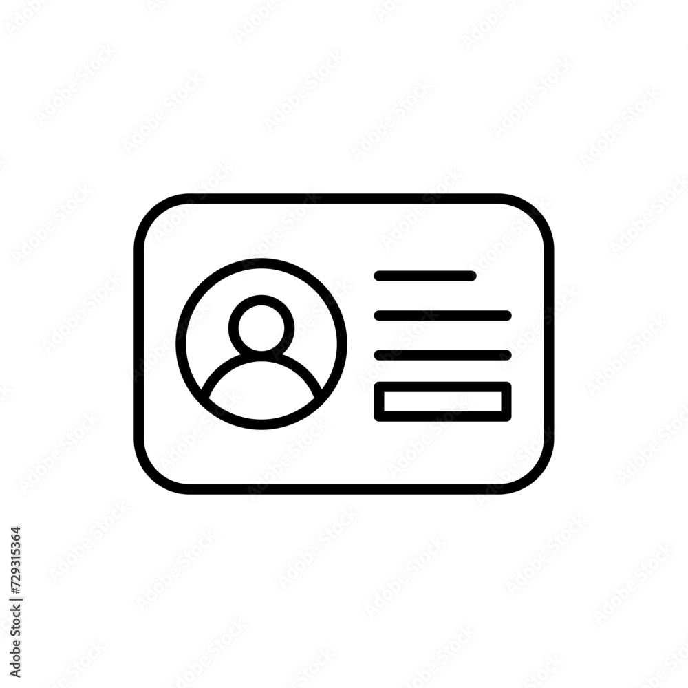 ID card outline icons, minimalist vector illustration ,simple transparent graphic element .Isolated on white background ID card outline icons, minimalist vector illustration ,simple transparent graphic element .Isolated on white background