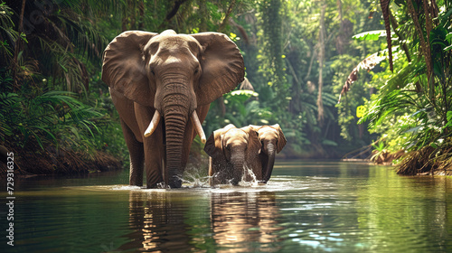 elephant in the river photo