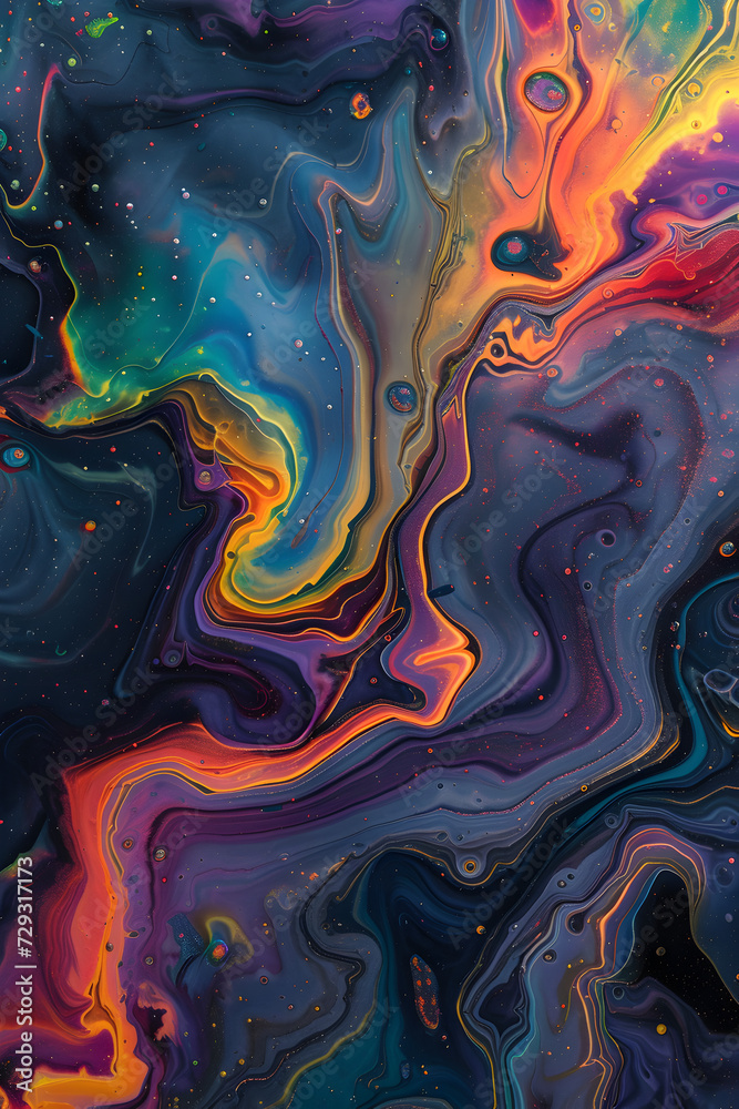 Obraz premium oil spill iridescent shiny texture pattern, background