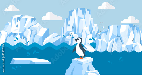 Glaciers vector illustration. Glaciers metaphorically embody essence Earths icy resilience The glacial concept weaves tale interconnected wintry wonders Snow-covered mountains and glaciers form