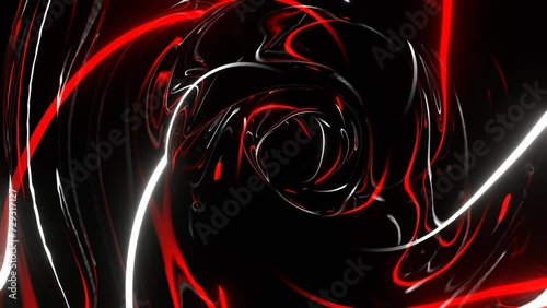 Red and White Tunnel of Colored Neons Background VJ Loop