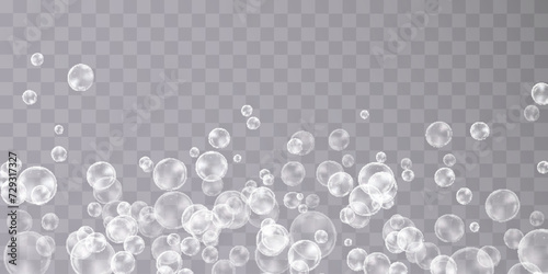 Bubble. Air bubbles over water on a transparent background.