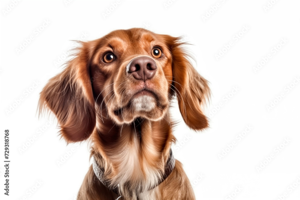 lovely and cute dog portrait isolated on white background