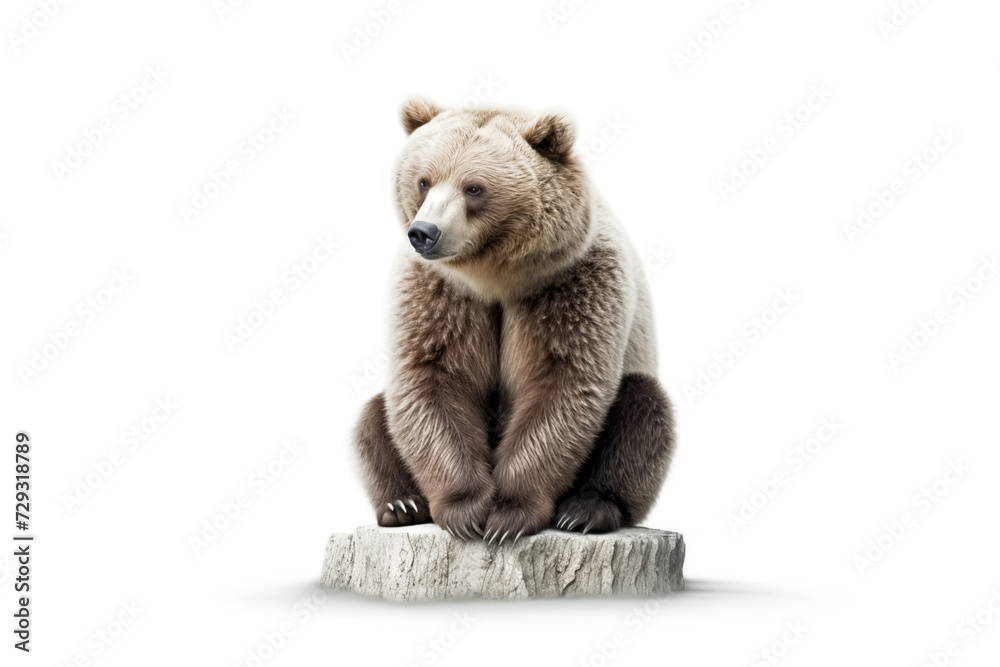 Fototapeta premium brown bear isolated on white background