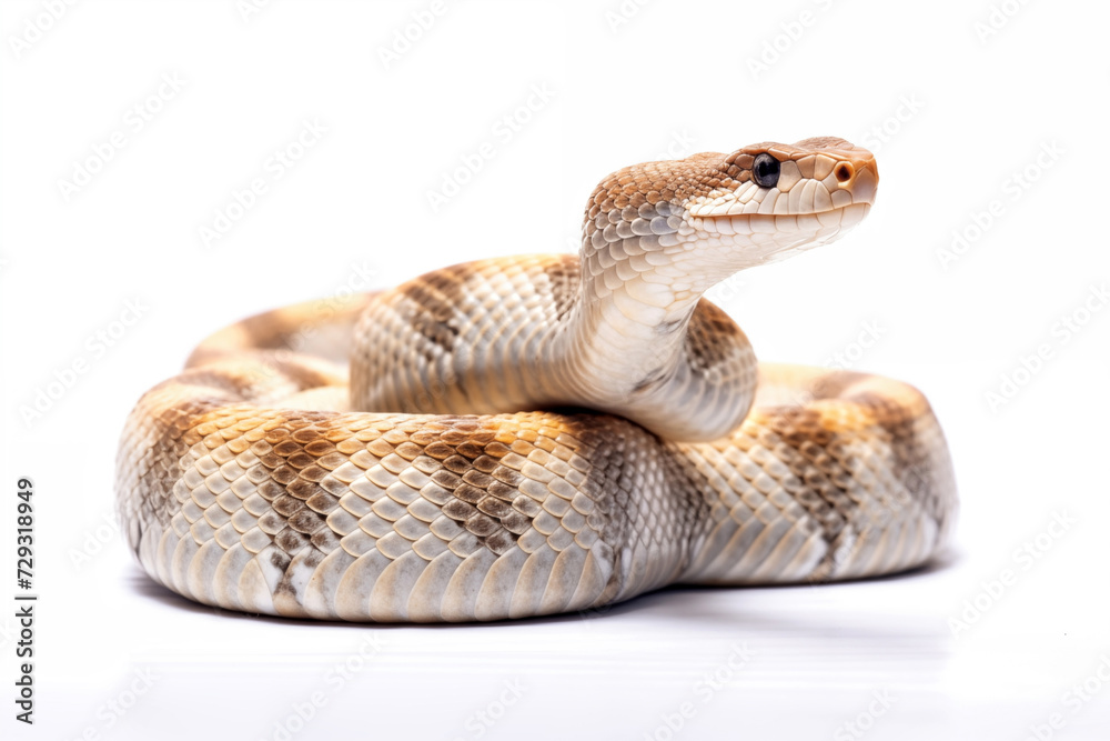Close-up of snake Isolated on white background. Close-up of snake Isolated on white background.