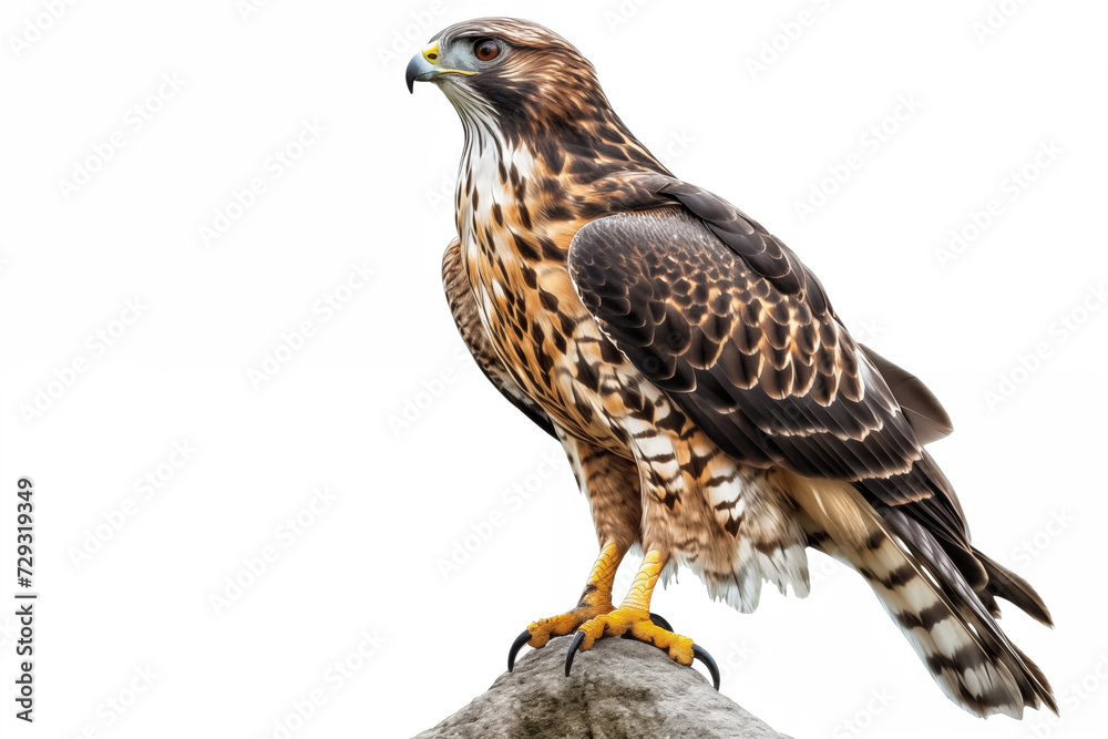 Fototapeta premium Hawk portrait isolated on white background.