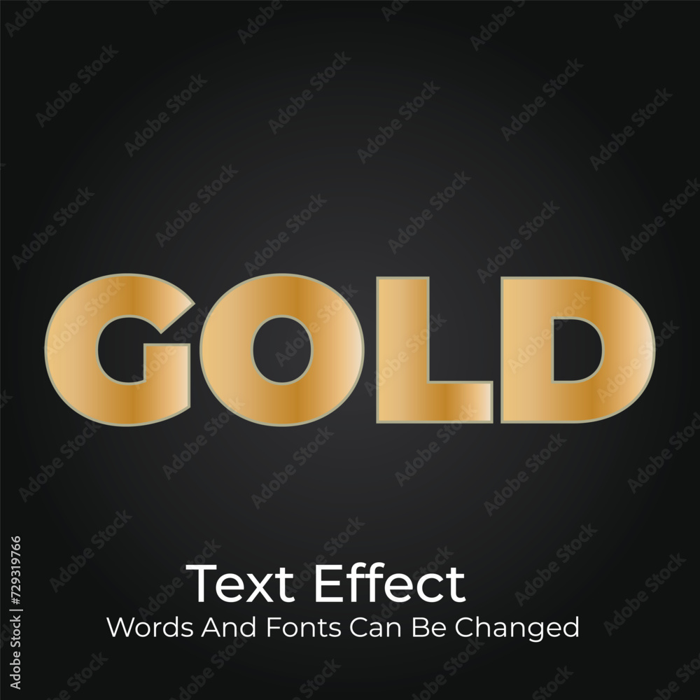 Gold editable text effect with 3d style use for logo and business brand Gold editable text effect with 3d style use for logo and business brand