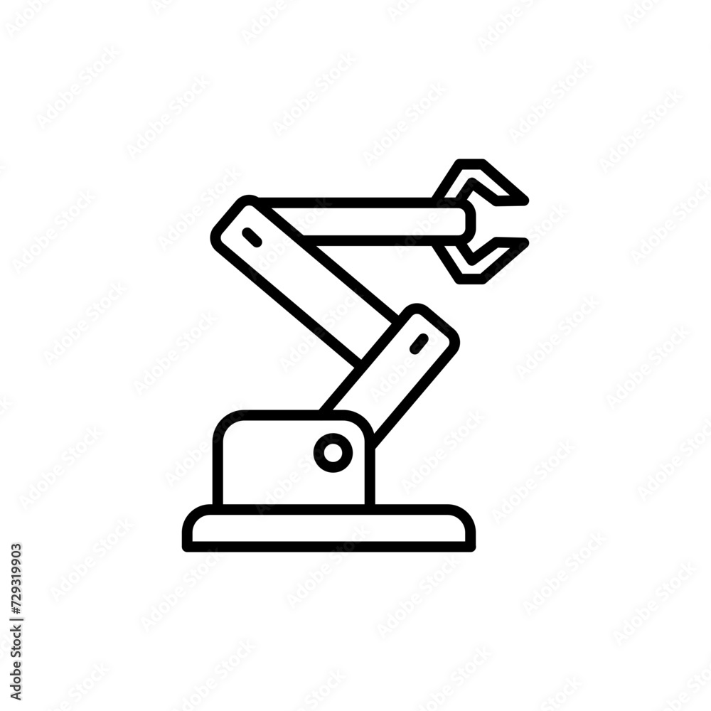 Robotic arm outline icons, minimalist vector illustration ,simple transparent graphic element .Isolated on white background Robotic arm outline icons, minimalist vector illustration ,simple transparent graphic element .Isolated on white background