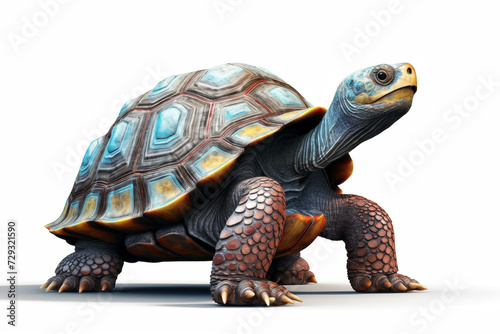 Turtle isolated on white background with copy space