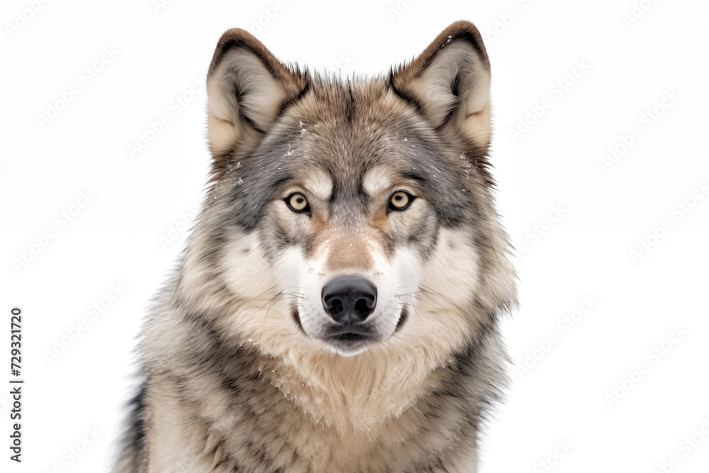 gray wolf (canis lupus) isolated on a white background