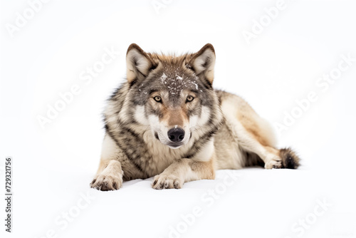 gray wolf  canis lupus  isolated on a white background