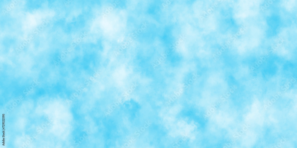 Abstract painted light blue clouds watercolor background,Watercolor blue background. Watercolor cloud texture.Turquoise color sky and moving white cloud,subtle gradients and textures.