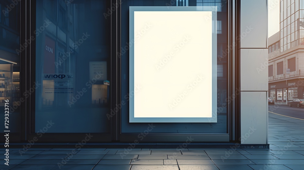 Blank whiteboard on the window glass of modern building, outdoors billboard. front view. copy space, mockup product. Blank whiteboard on the window glass of modern building, outdoors billboard. front view. copy space, mockup product.