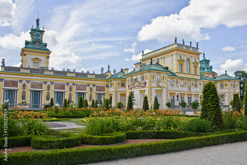 Baroque 17th century Wilanow Palace in Warsaw, Poland