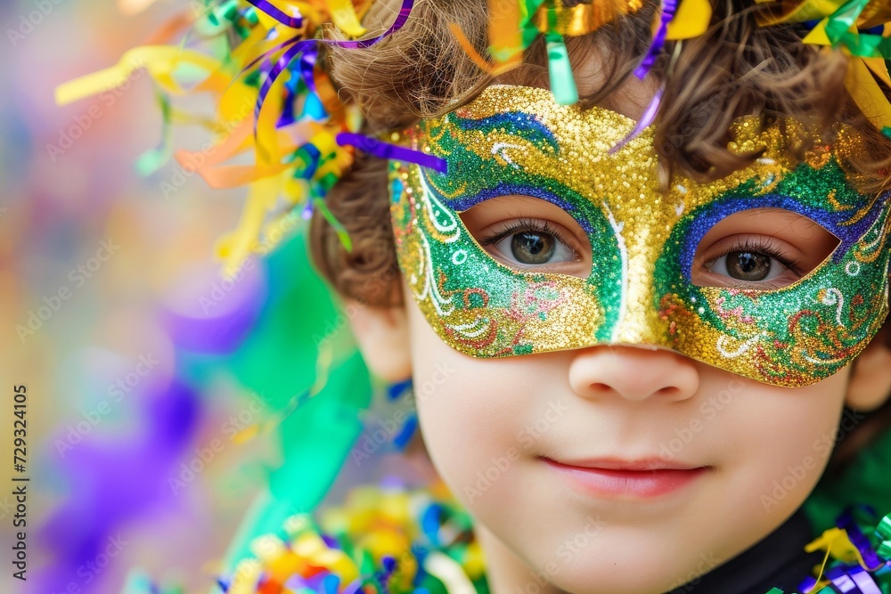 Enfant déguisé pour le Mardi Gras Enfant déguisé pour le Mardi Gras