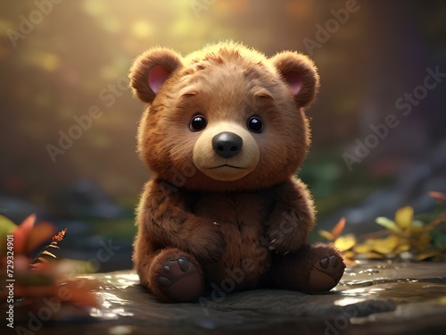 Brown Bear in a Forest Landscape © artemus3711