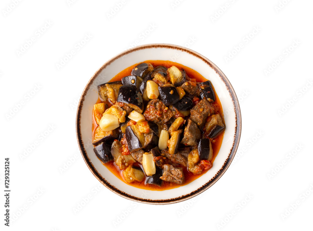 Traditional Turkish cuisine; Meaty Eggplant Dish. Turkish name; patlican guvec or patlican tava Traditional Turkish cuisine; Meaty Eggplant Dish. Turkish name; patlican guvec or patlican tava